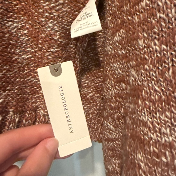 Anthropologie Cozy Open-Front Women’s Sweater Cardigan - Rust Brown - Picture 4 of 4